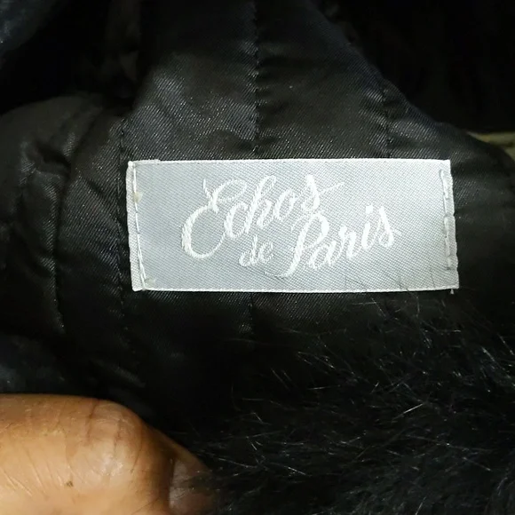 Echos de Paris| Faux Fur Trimmed Black and White Plaid Winter Cap - Picture 5 of 10